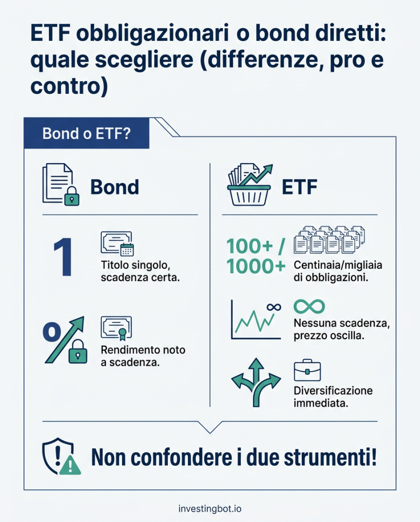 ETF obbligazionari o bond diretti: quale scegliere (differenze, pro e contro)