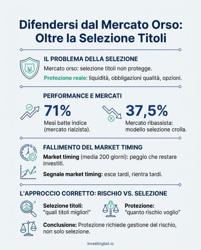 Infografica — Come difendersi da un mercato orso (e perché la scelta dei titoli non basta)