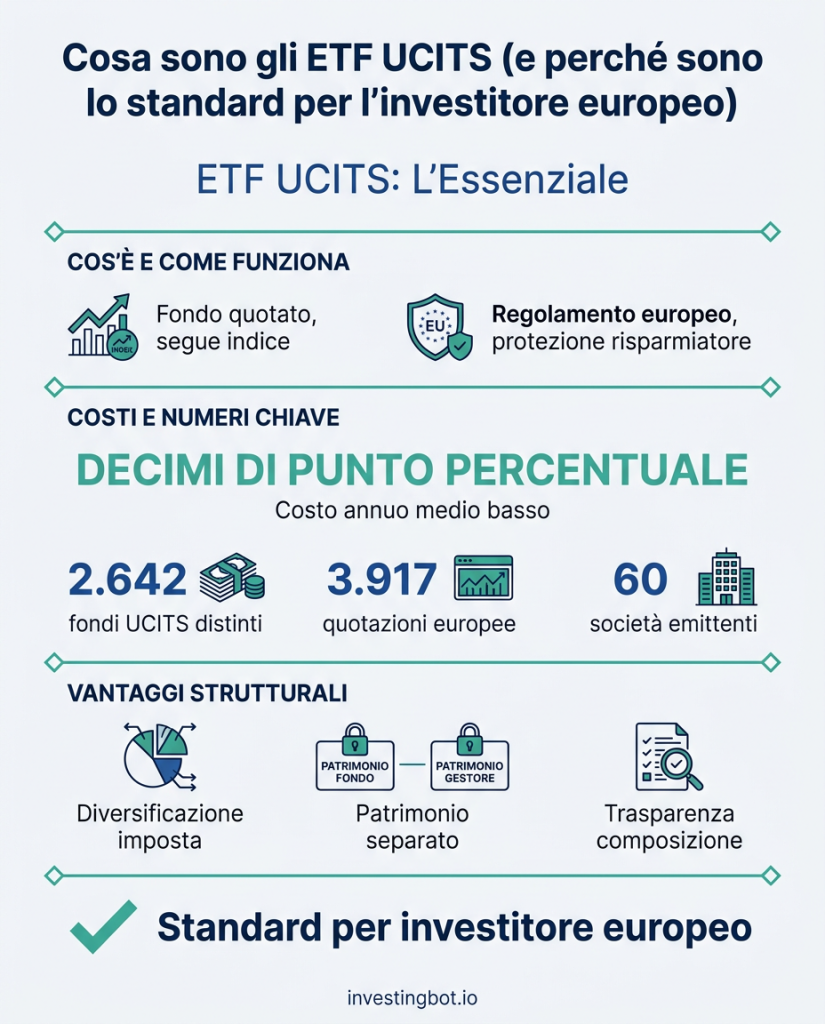 Infografica — Cosa sono gli ETF UCITS (e perché sono lo standard per l'investitore europeo)