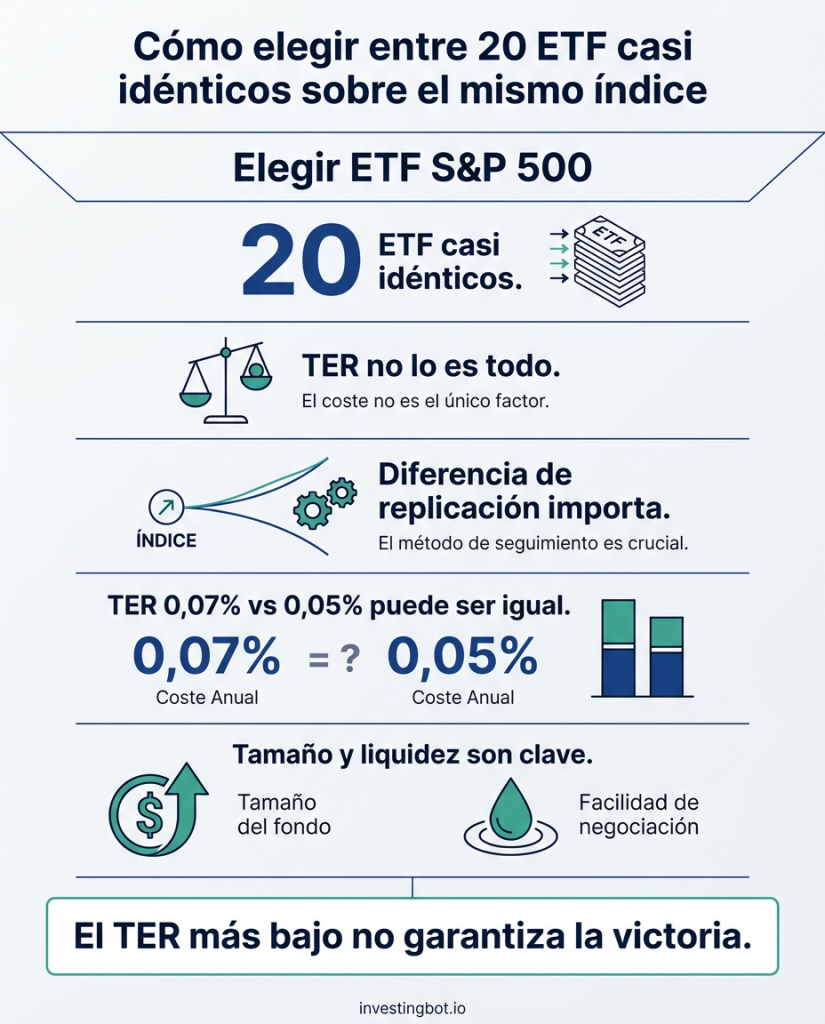 Cómo elegir entre 20 ETF casi idénticos sobre el mismo índice