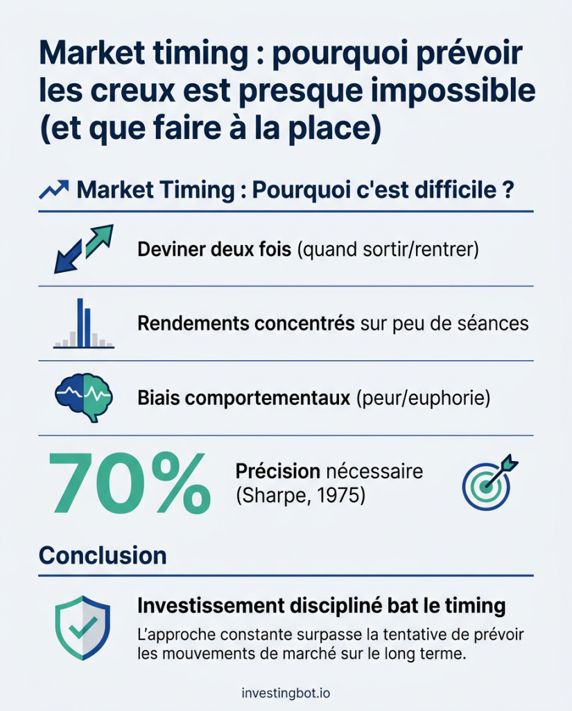 Market timing : pourquoi prévoir les creux est presque impossible (et que faire à la place)