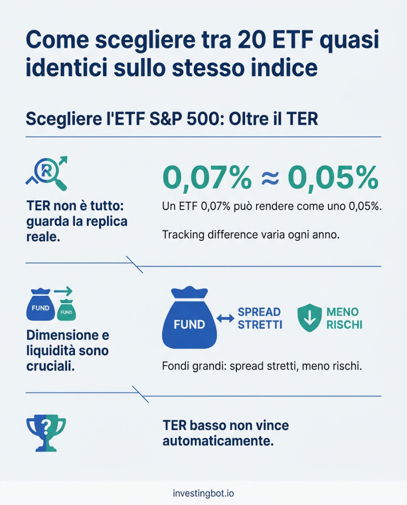 Come scegliere tra 20 ETF quasi identici sullo stesso indice