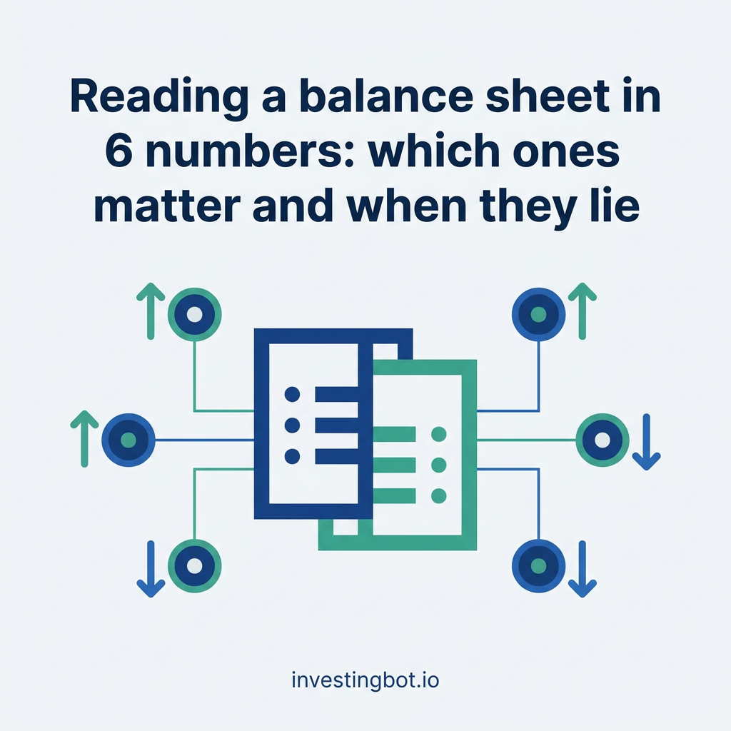 Reading a balance sheet in 6 numbers: financial documents with six connected data points