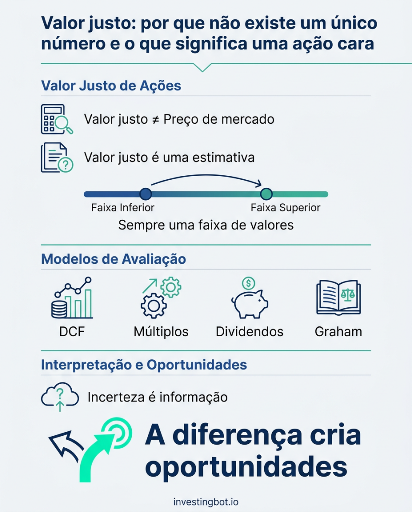 Valor justo: por que não existe um único número e o que significa uma ação cara