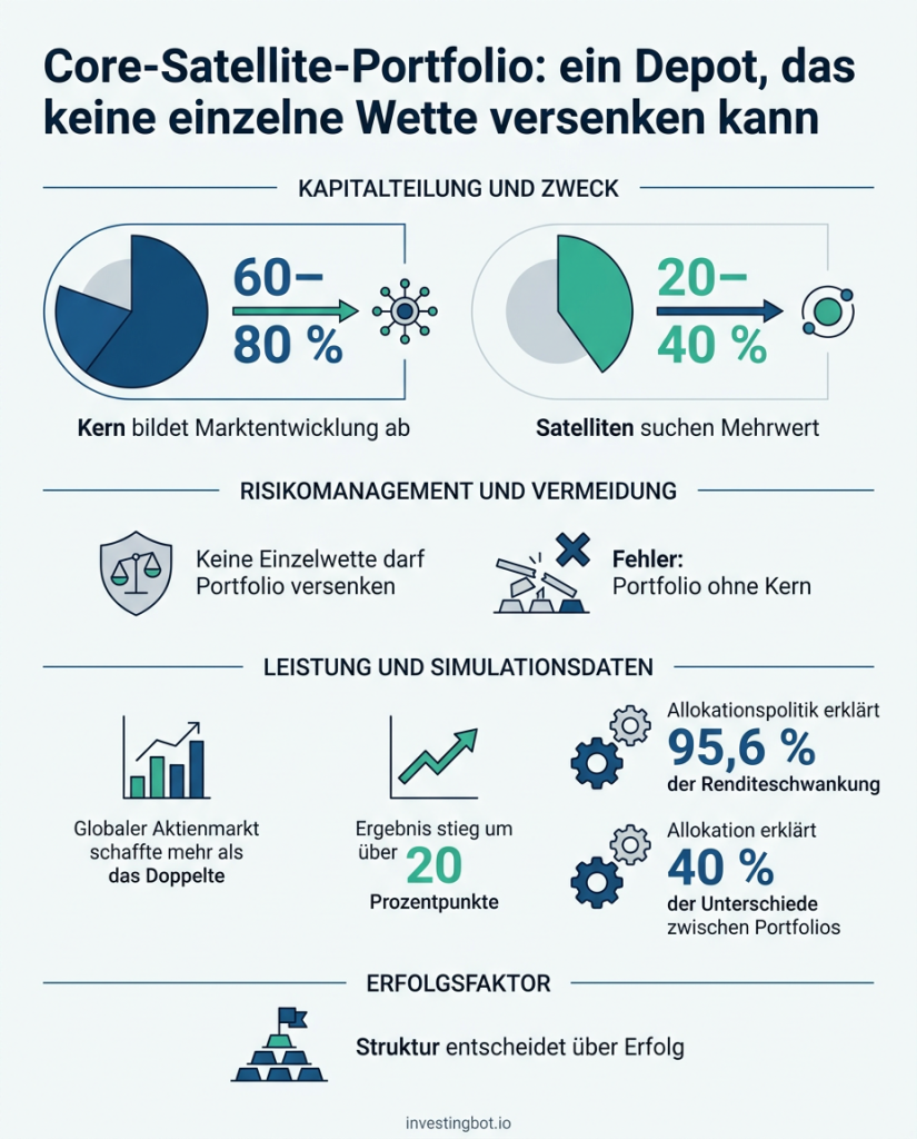 Core-Satellite-Portfolio: ein Depot, das keine einzelne Wette versenken kann