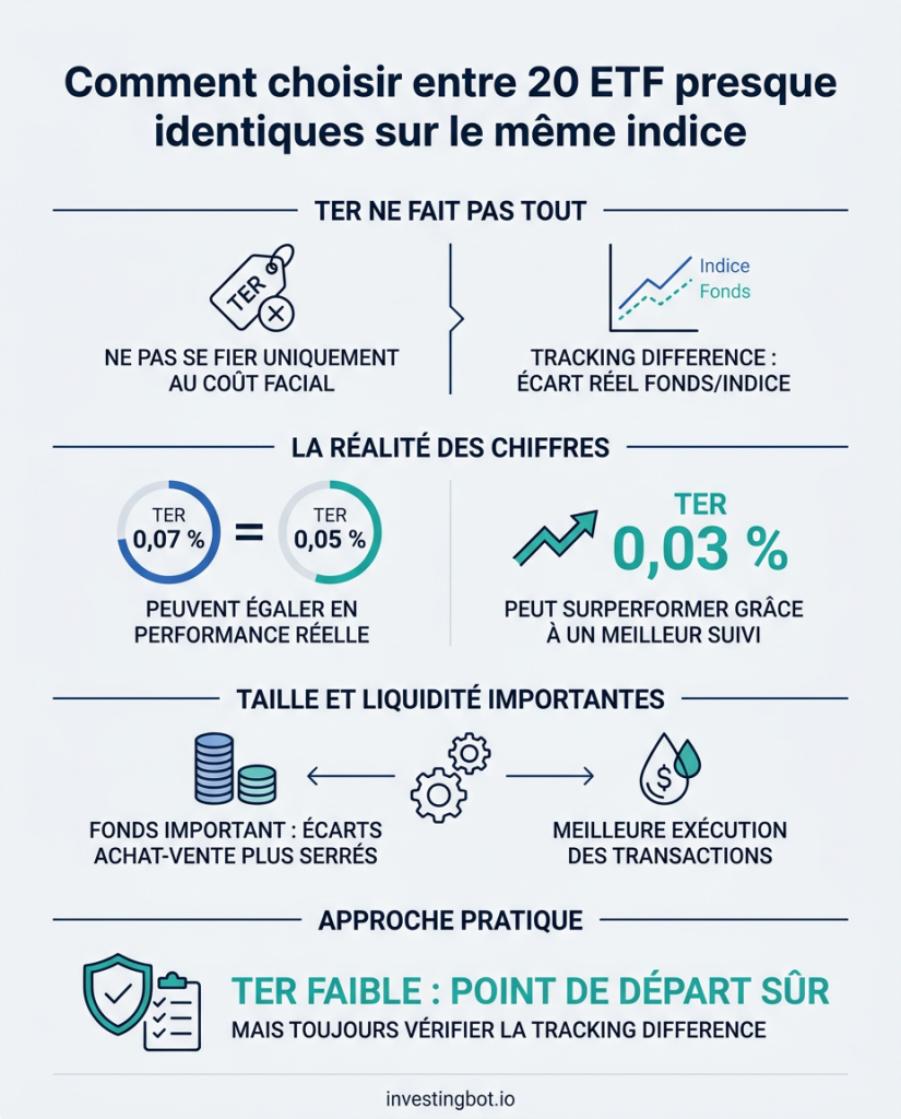 Comment choisir entre 20 ETF presque identiques sur le même indice