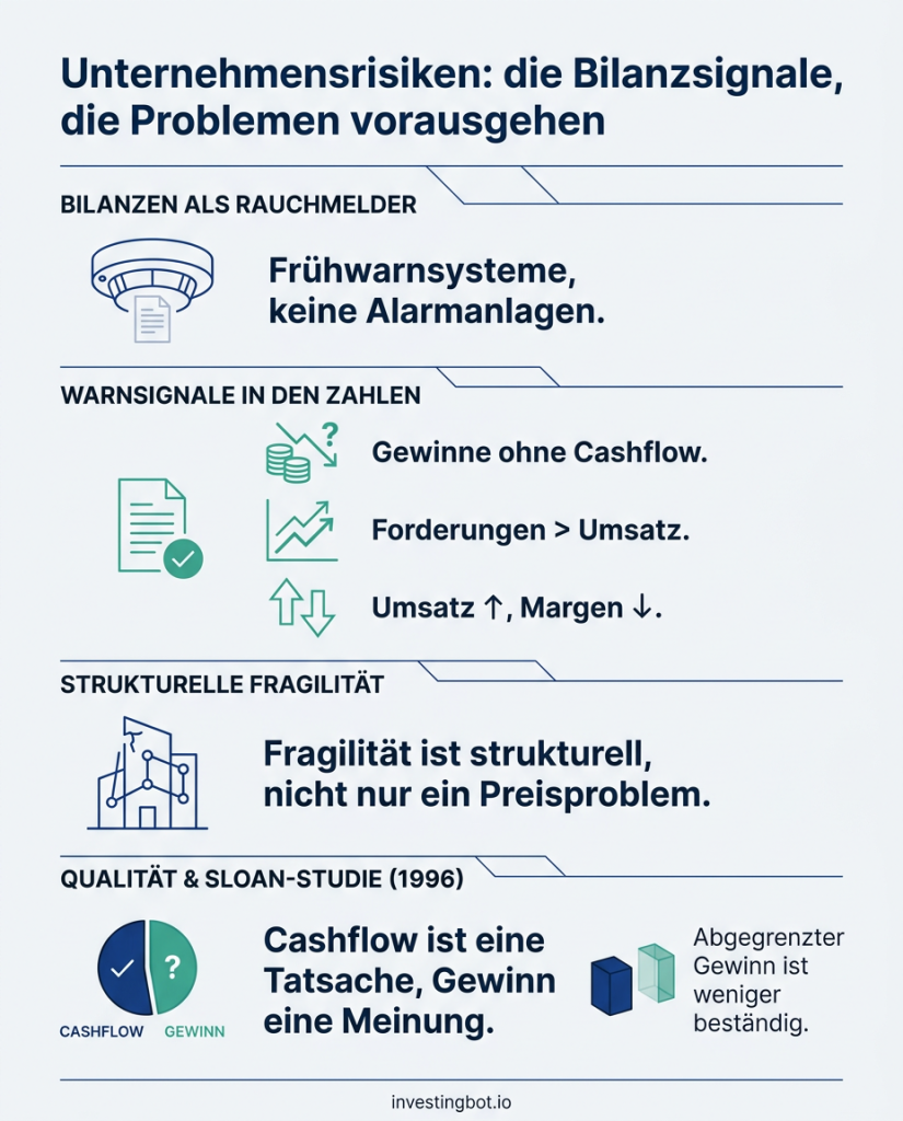Unternehmensrisiken: die Bilanzsignale, die Problemen vorausgehen