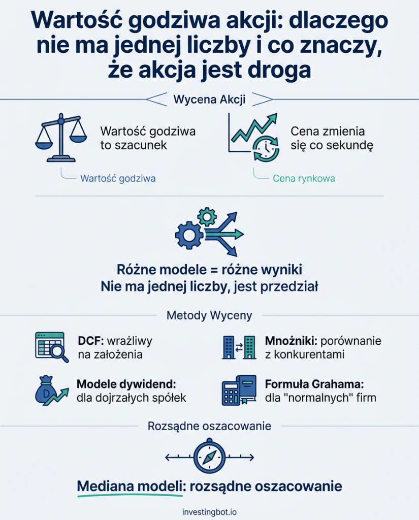 Wartość godziwa akcji: dlaczego nie ma jednej liczby i co znaczy, że akcja jest droga