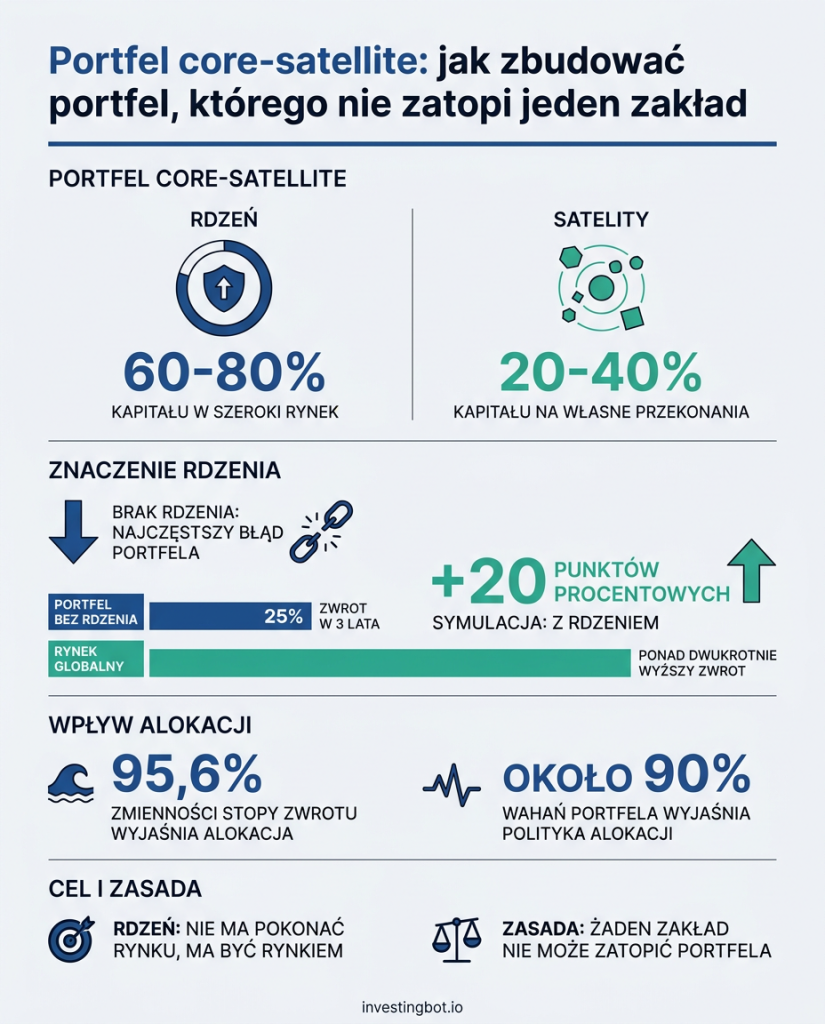 Portfel core-satellite: jak zbudować portfel, którego nie zatopi jeden zakład