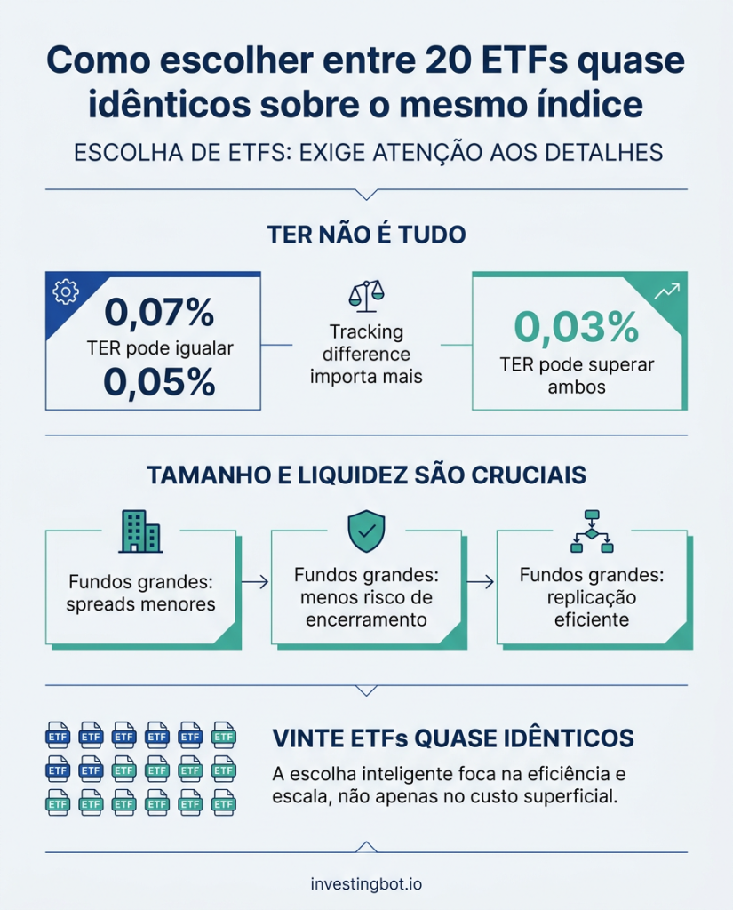 Como escolher entre 20 ETFs quase idênticos sobre o mesmo índice
